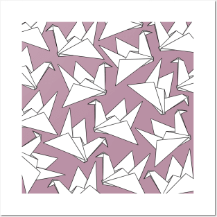 Origami Crane Pink Posters and Art